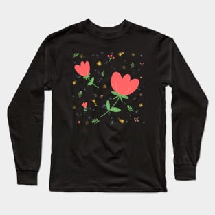 Flower seamless pattern drawing Long Sleeve T-Shirt